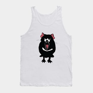 Tilly the Tasmanian Devil Pup on White Tank Top